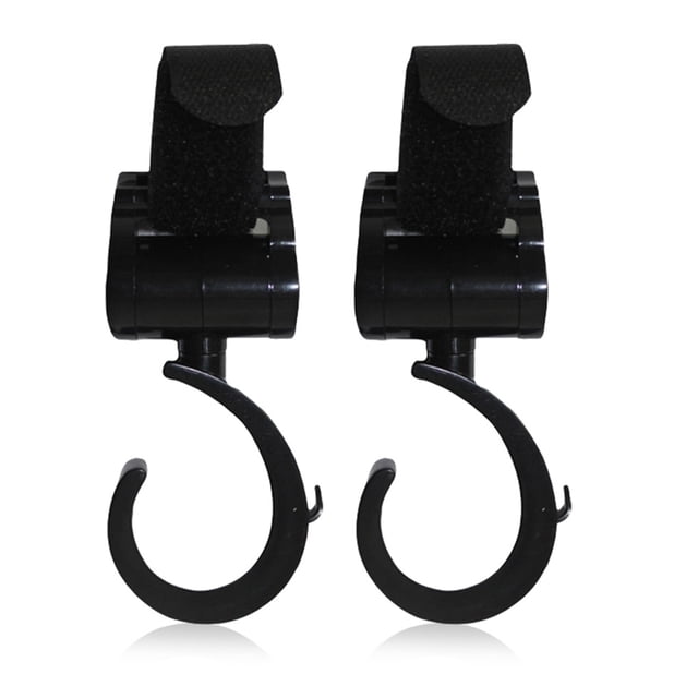 Cochecito de bebé Ganchos Clips de 360 grados Pañal Bolsa Perchas Organizador Mosquetón Reutilizable Reutilizando Picnic Picnic Accesorios para caminar 2pcs sidaley BA000390-01B