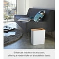 thumbnail image 2 of Yamazaki Home Trash Can - Two Styles, Ash, Steel + Wood, Rectangle, 2.5 gallons, 10 liters, Conceals Trash Liners, Lid, No Assembly, 2 of 6