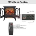 thumbnail image 5 of 24" Electric Fireplace, Fireplace Heater w/Realistic Flame, Remote, Timer, Freestanding Fireplace w/Adjustable Brightness, Thermostat, Overheating Protection, 1500W, Black, 5 of 9