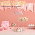 thumbnail image 5 of 4 Tier Cake and Cupcake Stand Clear Acrylic Round Dessert Display Stand for Wedding Graduation Party Birthday Family Gathering Tramsparent 13.36/9.43/1.18 inch, 5 of 12