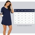 thumbnail image 7 of Nightgowns for Women, PUTUO Womens Nightgown, Loose Casual Short Sleeve V Neck Sleepwear Color Block Sleep Shirt, 7 of 7
