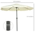 thumbnail image 3 of Outsunny 9ft Patio Umbrella with Tilt, Ruffled Outdoor Umbrella, Cream, 3 of 8