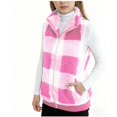 thumbnail image 6 of GiLiling Girls Plaid Fleece Vest Fuzzy Sleeveless Cardigan Fuzzy Sherpa Outerwear Casual Fluffy Jacket Open Front Warm Clothes (Pink, 11-12 Years), 6 of 6