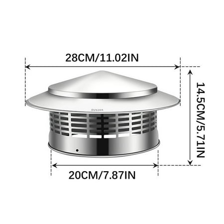 

SHEYAGN Chimney Vent Cover Chimney Hat Top Chimney Cap Roof Rain Chimney Cover Stainless Steel Chimney Toppers with Screen Kitchen Accessories on Clearance