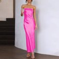 thumbnail image 3 of Vestido ajustado de mujer con cremallera y cuello oblicuo vestido largo sexy sin espalda ropa para discoteca, 3 of 7