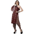 thumbnail image 3 of Moomaya Designer Printed One Shoulder Bell Sleeve Kurti w/ Pants Ethnic Clothing Sets For Women, 3 of 7