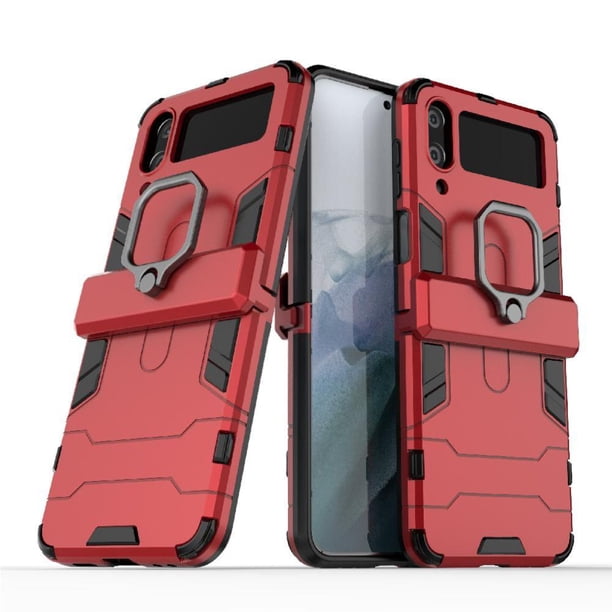 Funda para Samsung Galaxy Z Flip 4 5G con Soporte Anillo Giratorio 360° y Protección Resistente a Golpes y Caídas