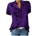 thumbnail image 2 of Womens Tops Clearance,Summer Tops for Women 2023 Trendy ,Women Summer Fashion Short Sleeve V-Neck Printing Pocket Blouse T-shirt Tops Best Sell, 2 of 6