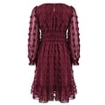 thumbnail image 4 of Arshiner Girls A-Line Dresses Chiffon Long Sleeve Square Neck Swiss Dot Flowy Casual Party Dress, 4 of 6
