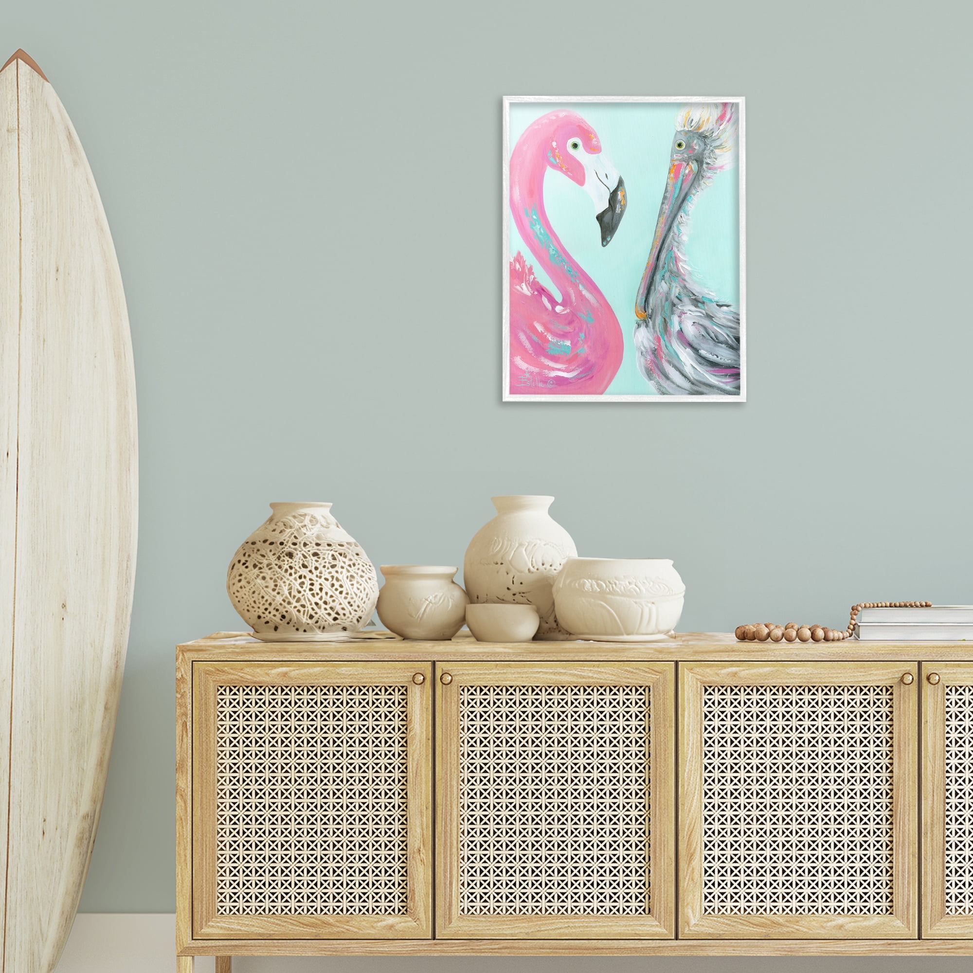 Stupell Industries Wild Nautical Birds Animals & Insects Painting White Framed Art Print Wall Art, 24 x 30