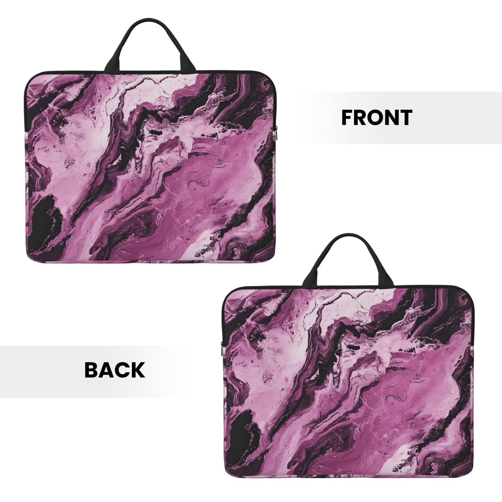 Laptop Sleeve Bag For Women Men 14inch Waterproof Durable Protective Computer Carrying Cover Handle Laptop Case Bag Darkmagenta Marble_1