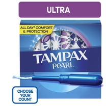 Tampax Pearl Tampons Ultra Absorbency with LeakGuard Braid, 45 Count