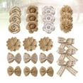 thumbnail image 2 of LOLIPPYY 24pcs in 1 Set Jute Flower Burlap Floral Ornaments Vintage Handmade Linen Materials Rustic Party Favor Christmas Decoration Wedding Craft, 2 of 7