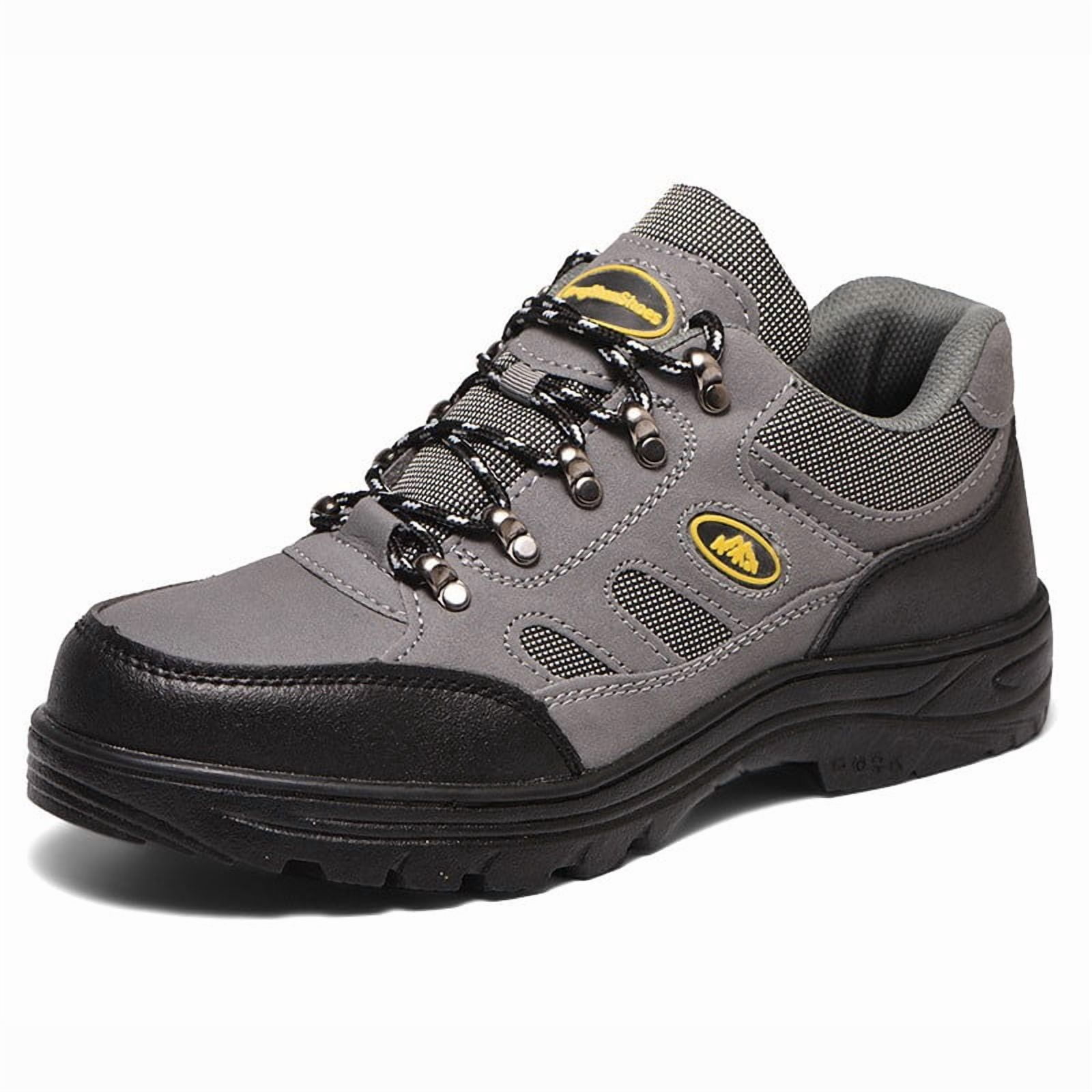 Womens Hiking Shoes Low Top Non Slip Trail Sneakers Comfortable Walking Shoes Durable Rubber Outsole Lightweight Outdoor Gray,Size 7