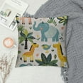 thumbnail image 2 of ONETECH Throw Pillow Covers Safari Animals with Cute Hippo Crocodile Lion Elephant and Giraffe Pillow Case Cushion Cover for Home Party, 2 of 5