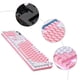 thumbnail image 3 of Teclado para juegos con cable, ergonómico, con sensación mecánica, para oficina, color rosa ABS, 3 of 6