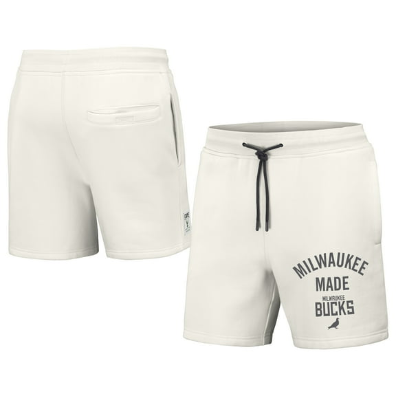 Men's NBA x Staple Cream Milwaukee Bucks Heavyweight Fleece Shorts