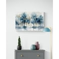 thumbnail image 3 of HFDF Abstract Watercolor Forest Canvas Wall Art, Misty Blue And Grey Toned Trees Landscape Painting For Bathroom, Modern Botanical Living Room Kitchen Wall Decor (02, ) 16x12inch Framed, 3 of 6