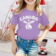 thumbnail image 2 of MEZZALL T-Shirt à Manches Courtes pour Filles, Col Rond, Été, Coupe Décontractée, Basique, Violet, 3-4 Ans, 2 of 4