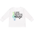 thumbnail image 3 of Inktastic Life Needs Music- ocean colors Boys or Girls Long Sleeve Toddler T-Shirt, 3 of 5