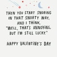 thumbnail image 3 of Hallmark Shoebox Funny Valentine's Day Greeting Card (Still Lucky), 3 of 6