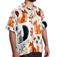 thumbnail image 2 of Squirrel Men's Hawaiian Button Down Short Sleeve Casual Printed Summer Beach Unisex Shirt, 2 of 6