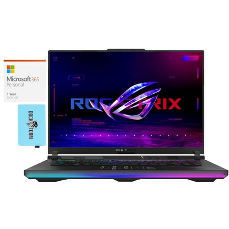 ASUS ROG Strix SCAR 16 G634 Gaming/Entertainment Laptop (Intel i9-13980HX 24-Core, 16.0in 240Hz 2K Quad HD (2560x1440), GeForce RTX 4080, Win 10 Pro) with Microsoft 365 Personal , Dockztorm Hub