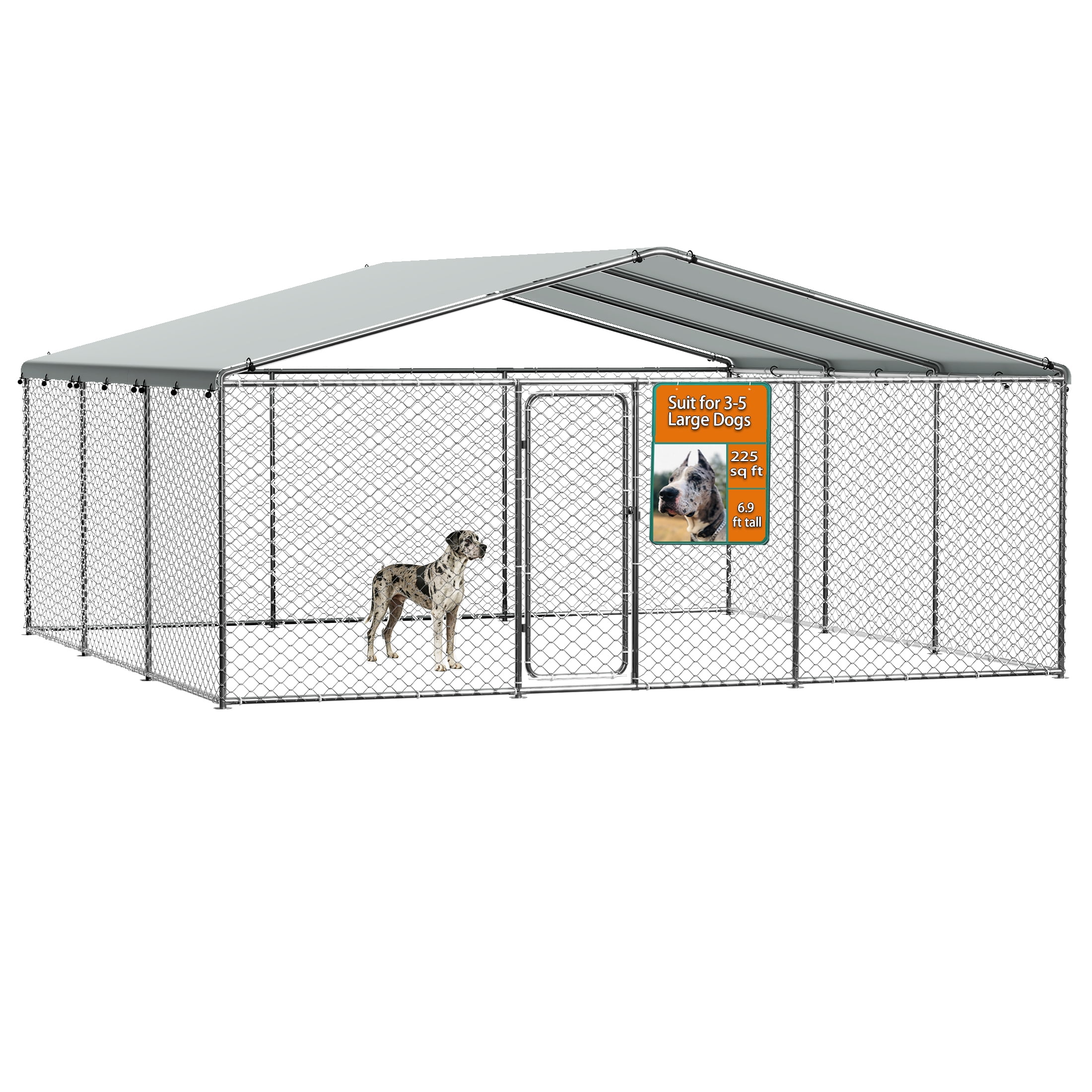 Time Ray 15 x15 ft Outdoor Large Dog Kennel for Outside,Outdoor