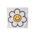 thumbnail image 5 of Serie de caras sonrientes de estilo de tela amarilla sol decorativa, tela curativa para dormitorio, tela colgante con flores, fondo de sonrisa, 5 of 5