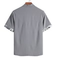 thumbnail image 3 of Rrunsv Mens Casual Shirts Men's Casual Stylish Short Sleeve Button-Up Dress Shirts Cotton Shirt Grey,M, 3 of 4