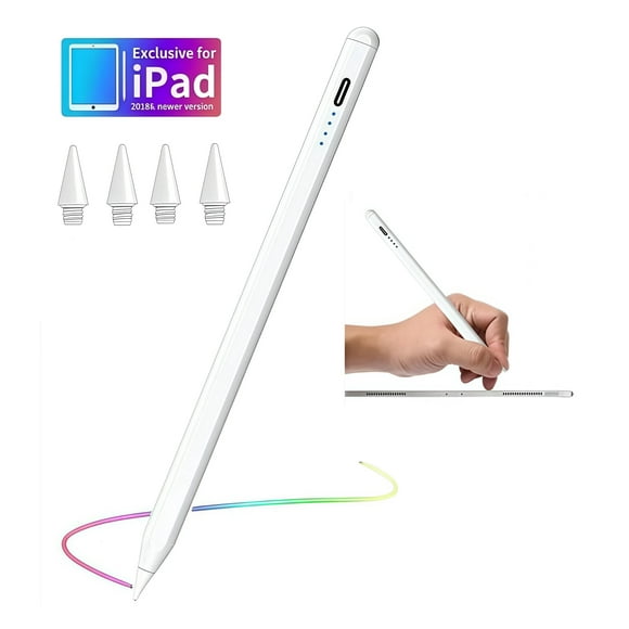 Stylus Pen for iPad 2018-2025, Magnetic Pencil with Tilt Sensitivity & Palm Rejection for iPad 11/10/9/8/7/6, iPad Pro 12.9"/11"/ M4/M2, iPad mini 6/5, iPad Air 5/4/3/10.9"