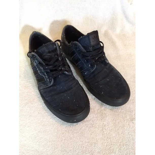 Adi - das Mens Black Canvas Casual Sneakers, Size: 10 #ZZ16+5