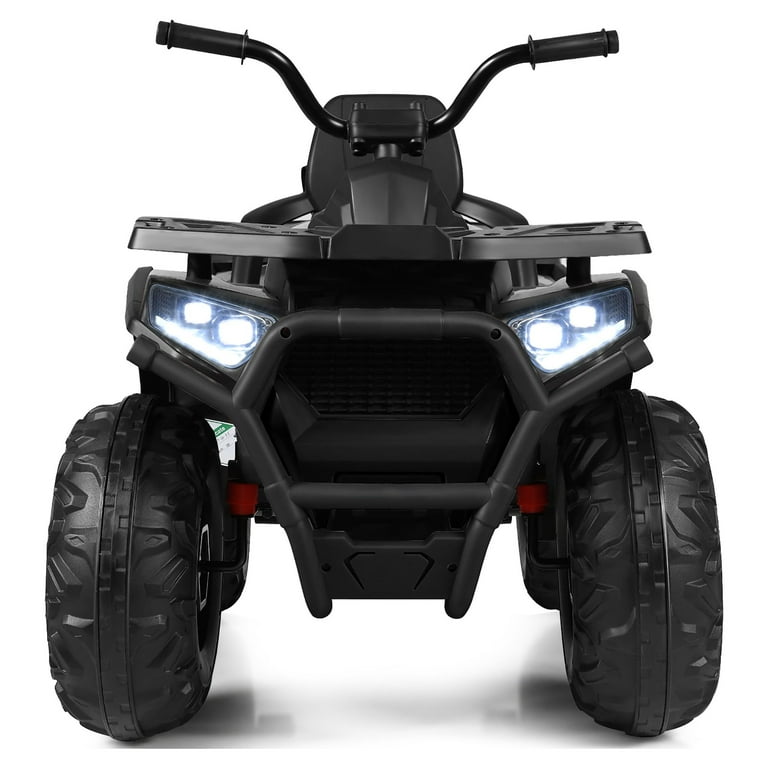 Costway 12V Kids Electric 4 Wheeler ATV Quad 2 Speeds Ride On Car w MP3 LED Lights Black