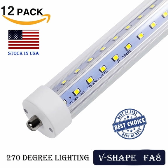 T8 5000K 8ft LED Tube Light F96 FA8T12 Single Pin Replace Fluorescent Bulb Lamp
