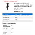 thumbnail image 2 of Front Right Strut and Coil Spring Assembly - Compatible with 2001 - 2005 Honda Civic FULL HYBRID EV-GAS FHEV 2002 2003 2004, 2 of 2
