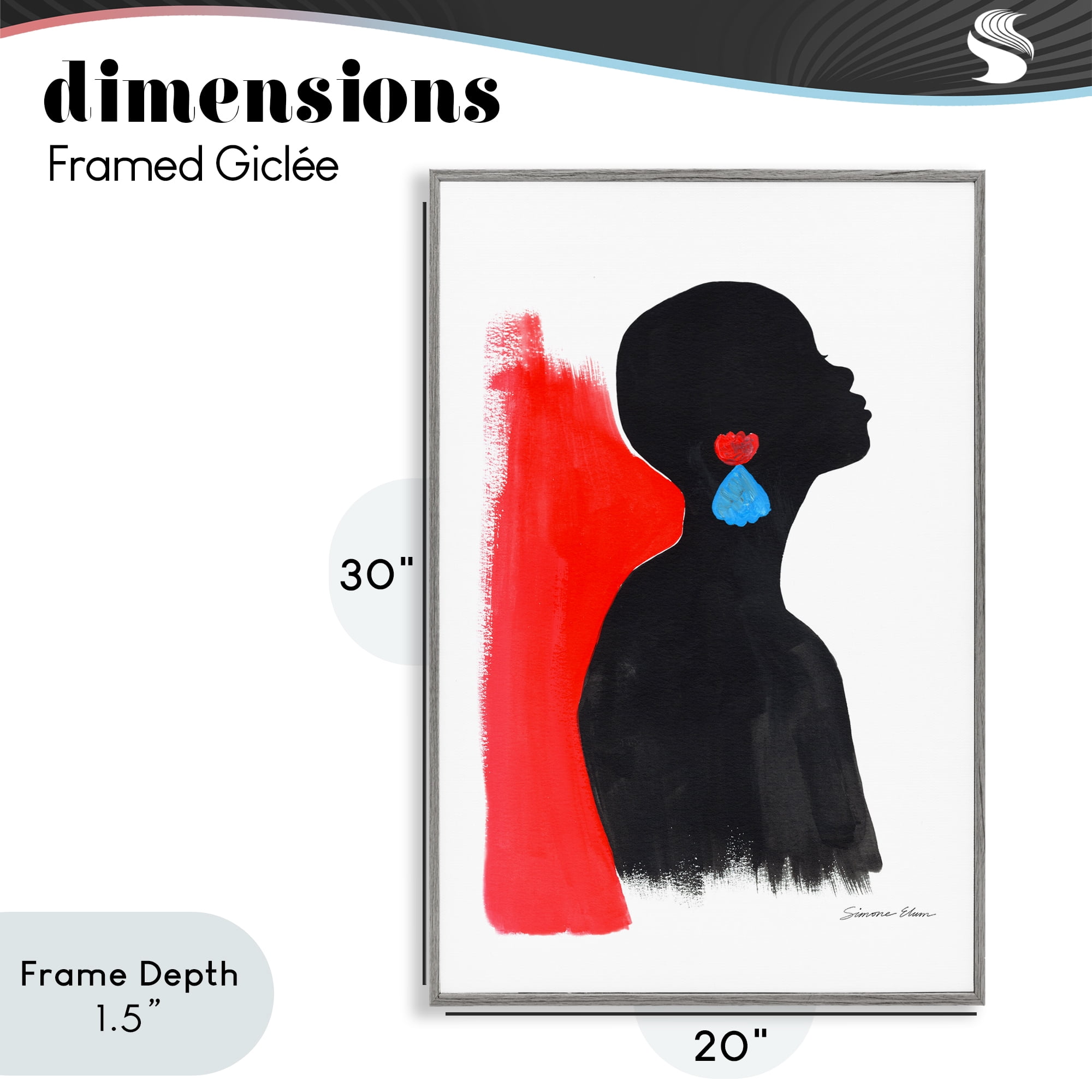 Stupell Industries Dreaming In Color Gray Framed Giclee Art, design by Simone Elum