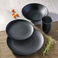 thumbnail image 2 of Oxford Unni Solids, Ebony Stoneware 16 Piece Dinnerware Set, Service for 4, 2 of 6