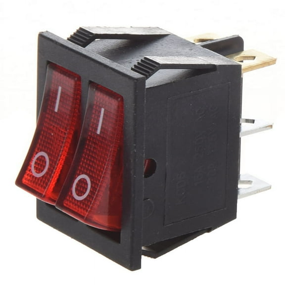 Red Light Illuminated 6 Pin Dual SPST ON/ Boat Rocker Switch AC 15A/250V 20A/125V