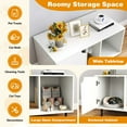 thumbnail image 5 of Costway 40" Hidden Cat Washroom with Storage Removable Scratcher Metal Legs for Large Cats White, 5 of 10
