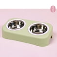 thumbnail image 1 of Cuenco Doble para perros Salvador acero inoxidable grande verde Comedero para gatos, 1 of 10