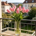 thumbnail image 4 of Gumesh 6 Pcs Fake Tulips Artificial Flowers Real Touch PU Faux Flowers Tulip Stems for Wedding Floral Arrangement Spring Bouquet Home Party Office Decorations for Mother's Day (Pink), 4 of 6