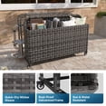 thumbnail image 3 of Sunmthink Outdoor Poolside Storage Cart with Wheels, 3-Tier Wicker Towel & Toy Organizer for Pool, Gray, 3 of 7