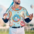 thumbnail image 6 of Balery Colorful Donut Baseball Jersey for Men Casual Button Down Shirts Short Sleeve Active Team Sports Uniform-4X-Large, 6 of 9
