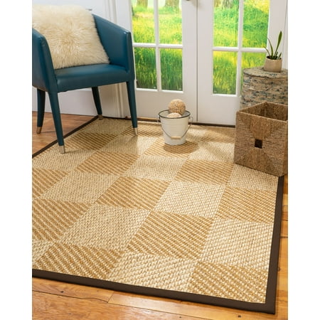 Natural Area Rugs Nirvana Custom Sisal Rug, 2'6" x 8', Extra Wide Brown Border