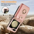 thumbnail image 6 of ELEHOLD Case for Samsung Galaxy Z Flip 7, Crossbody RFID Leather Wallet Phone Case with Ring Stand,Rosegold, 6 of 9