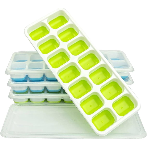 Ice Cube Trays Silicone Ice Cube Tray with Lid, Ice Cube Trays Silicone, Ice Trays for Freezer Easy Release,Odorless