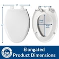 thumbnail image 3 of Asiento de inodoro Bemis 7900TDGSL, resistente, alargado, blanco, 3 of 9