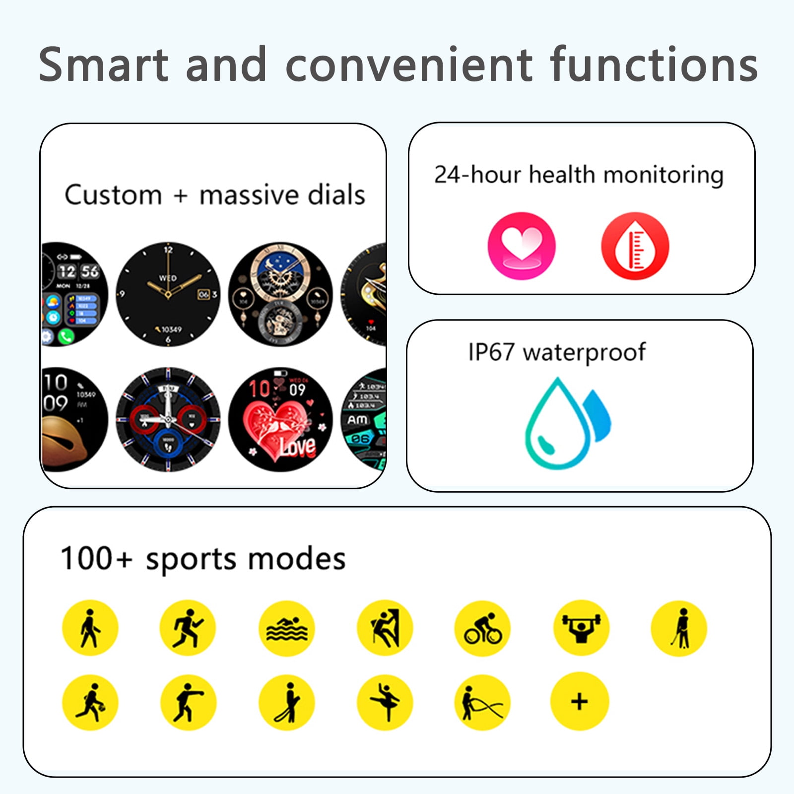 VOPOCO Smart Watch for Men Women Make/Answer Calls 1.39" HD Screen Sports Watch with Sports Modes Smartwatch Compatible with iPhone Android