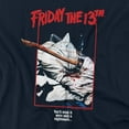 thumbnail image 2 of Friday The 13Th Axe Poster Women's T Shirt, Navy, Medium, 2 of 6