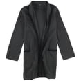 thumbnail image 1 of Alfani Womens Eyelash-Trim Long Cardigan Sweater darkgray S, 1 of 2